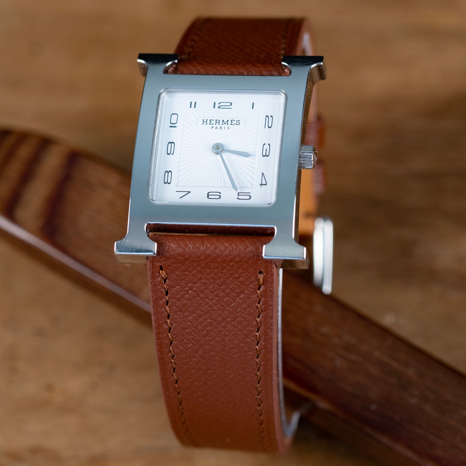 Bracelet de montre cuir saffiano fauve - Atelier romane