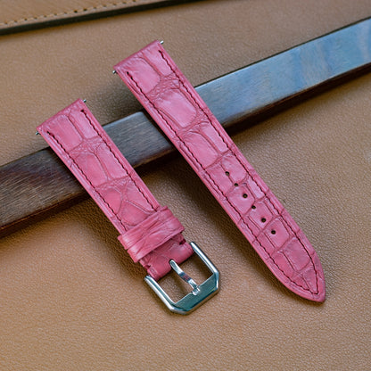 Bracelet alligator rose mat - Atelier romane