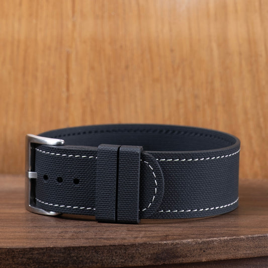 Watch Strap One piece fkm rubber Black couture cream