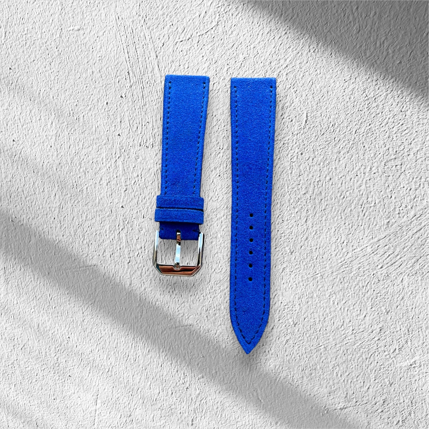 Watch Strap electric blue suede