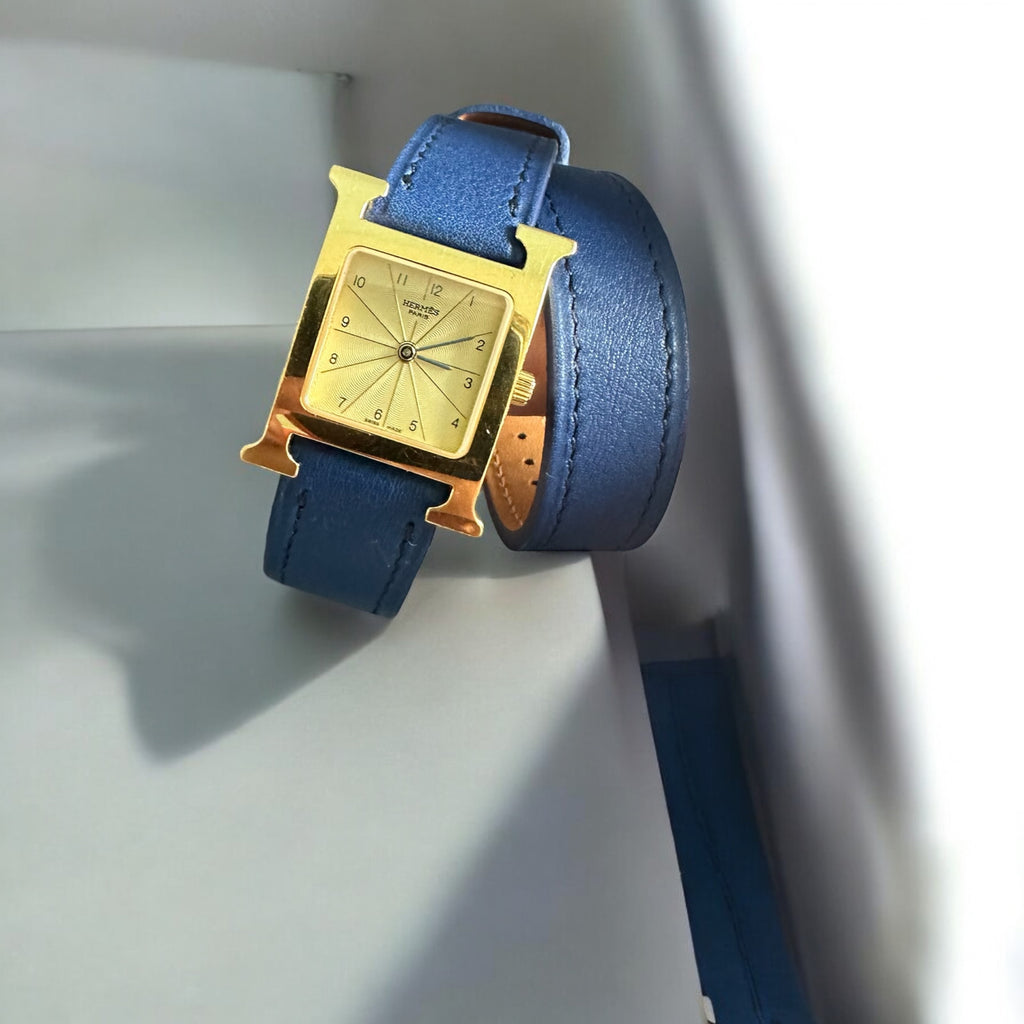 Bracelet Double Tour veau Bleu