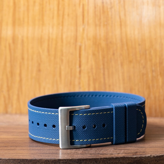 Watch Strap One piece fkm rubber blue couture yellow