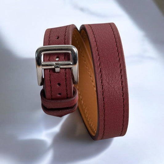 Watch Strap Double Tour Calf Bordeaux