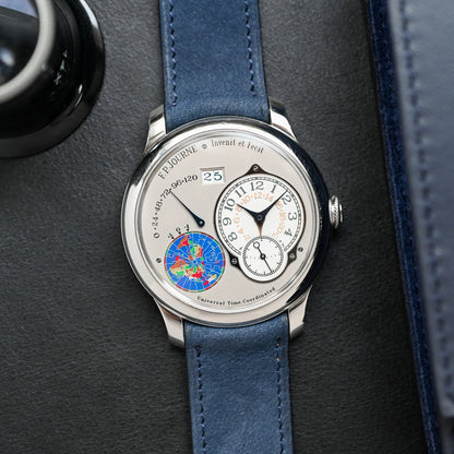 Watch Strap curved nubuck handles navy blue