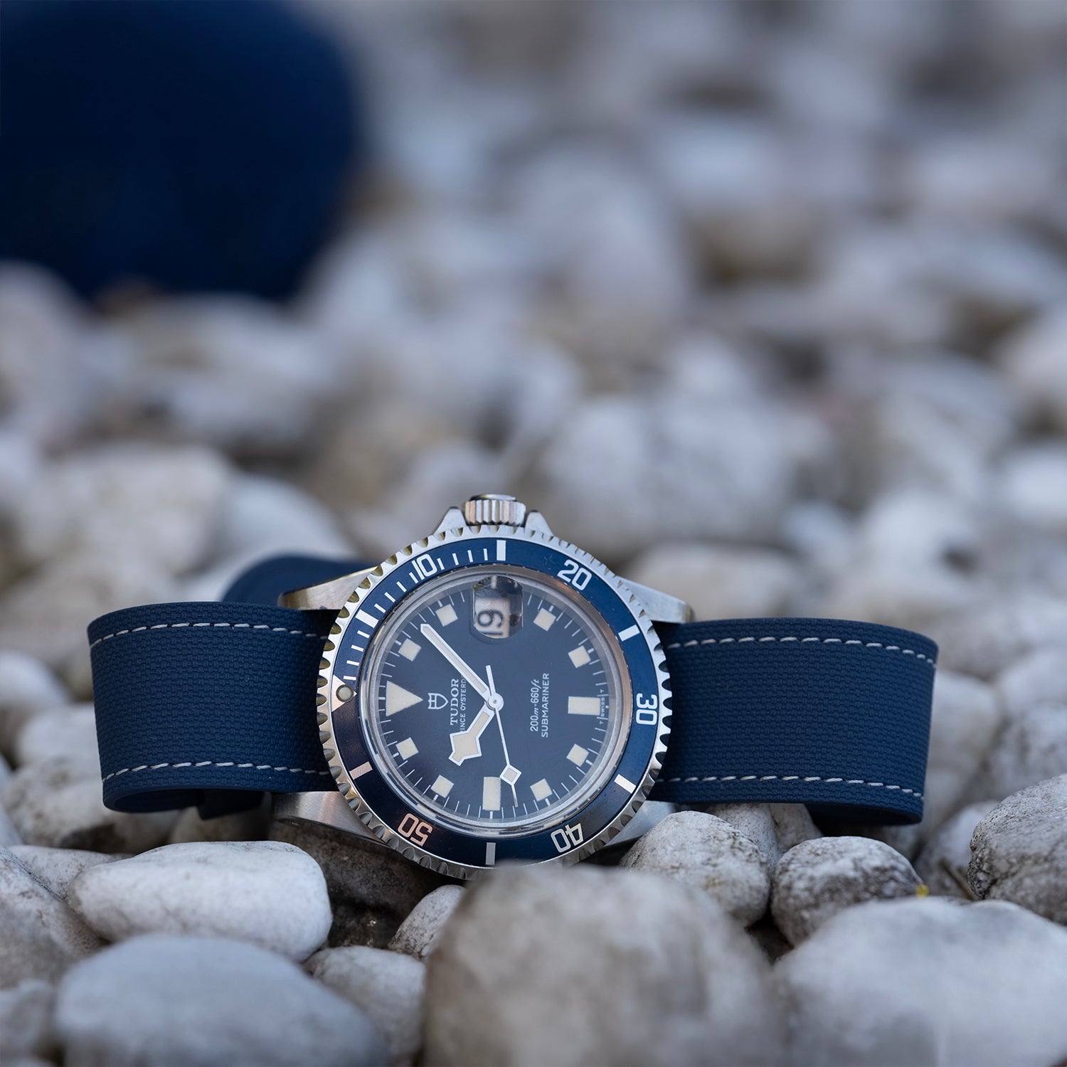 Bracelet une pièce fkm rubber Bleu couture crème