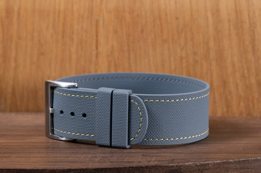 Watch Strap One piece fkm rubber grey couture yellow