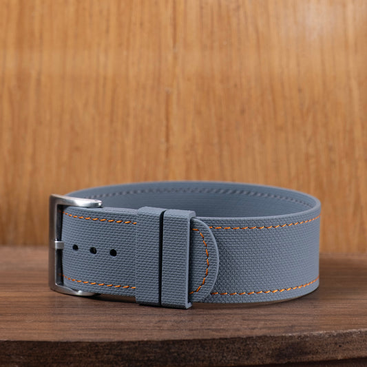 Watch Strap One piece fkm rubber grey couture orange