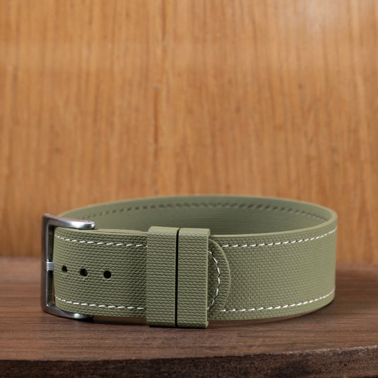Watch Strap One piece fkm rubber Khaki couture cream