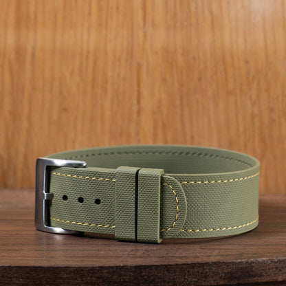 Watch Strap One piece fkm rubber khaki couture yellow