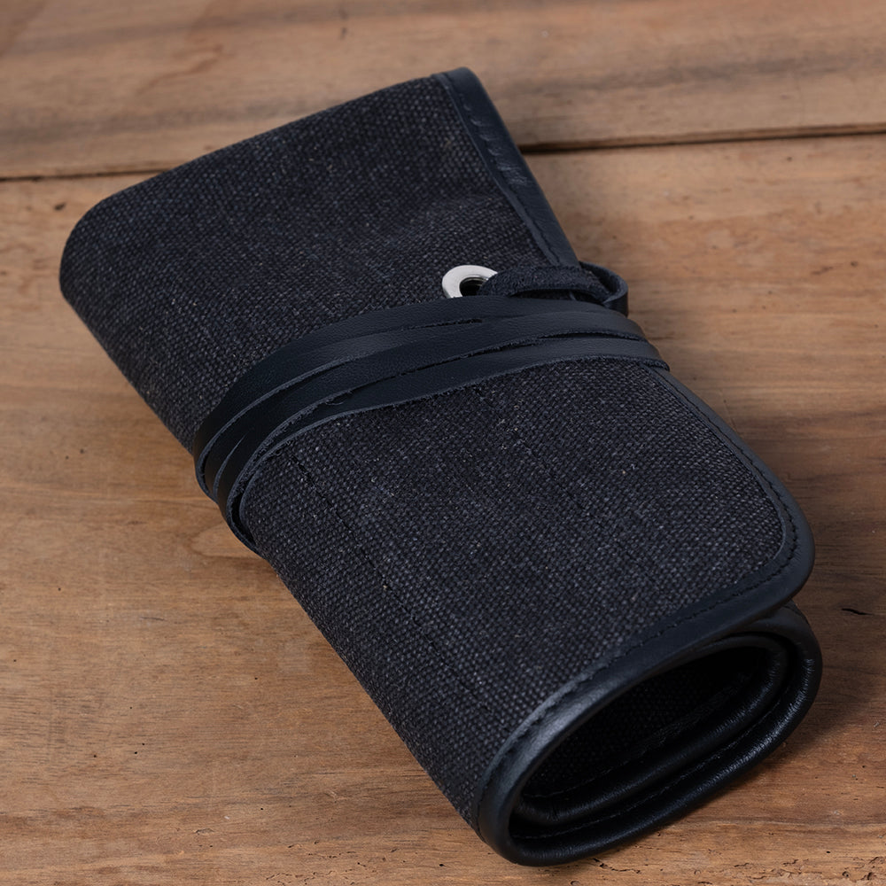 Marmotte Leather Watch Band for 5 Watches, Black