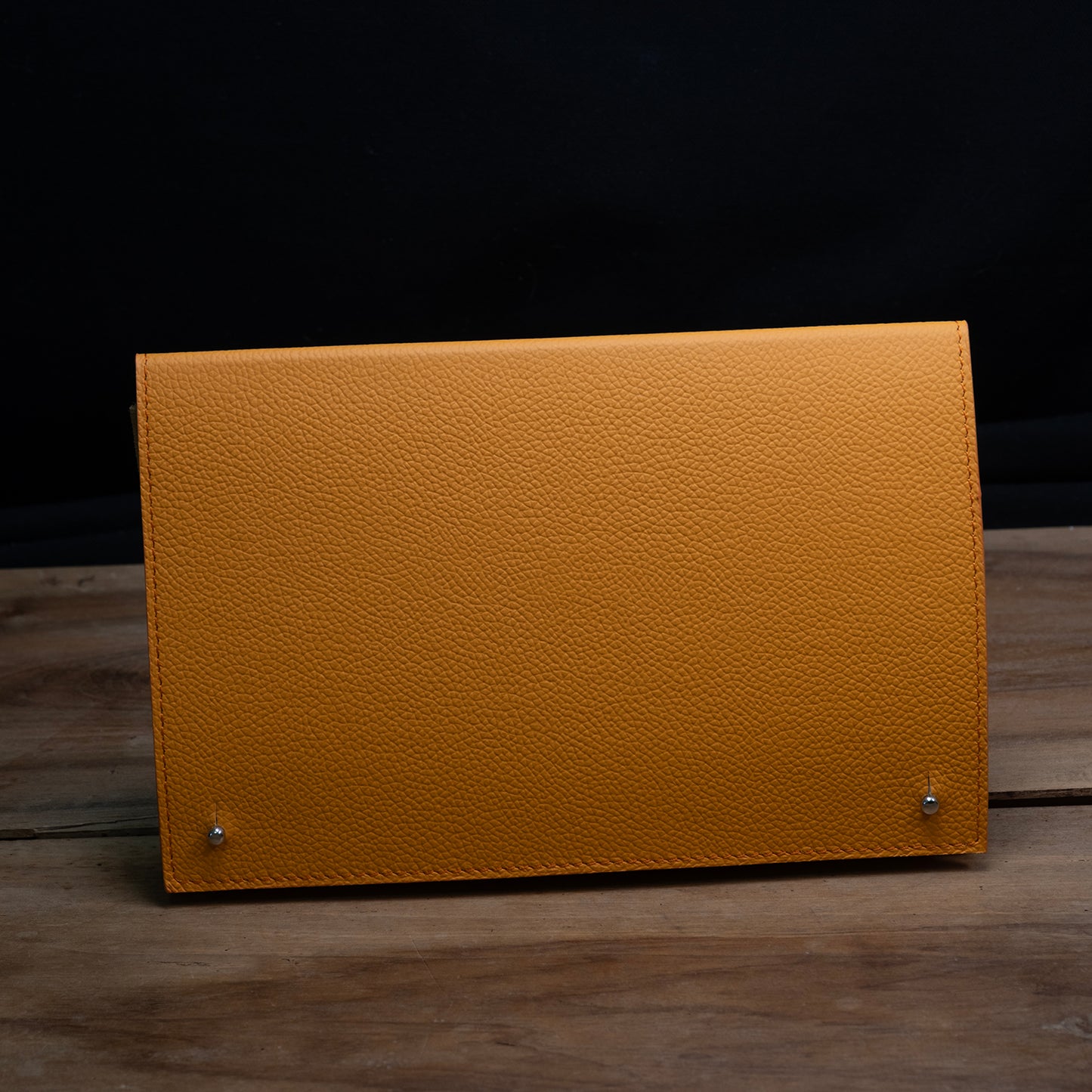 Pochette 3 Montres veau grainé orange