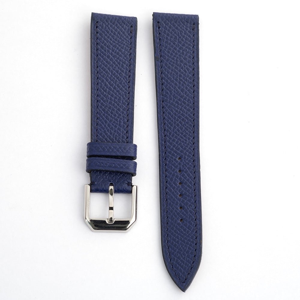 Bracelet de montre veau grainé bleu roy - Atelier romane