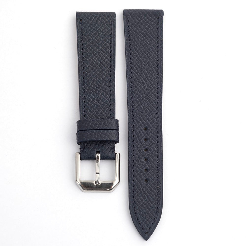 Bracelet de montre veau grainé bleu marine - Atelier romane