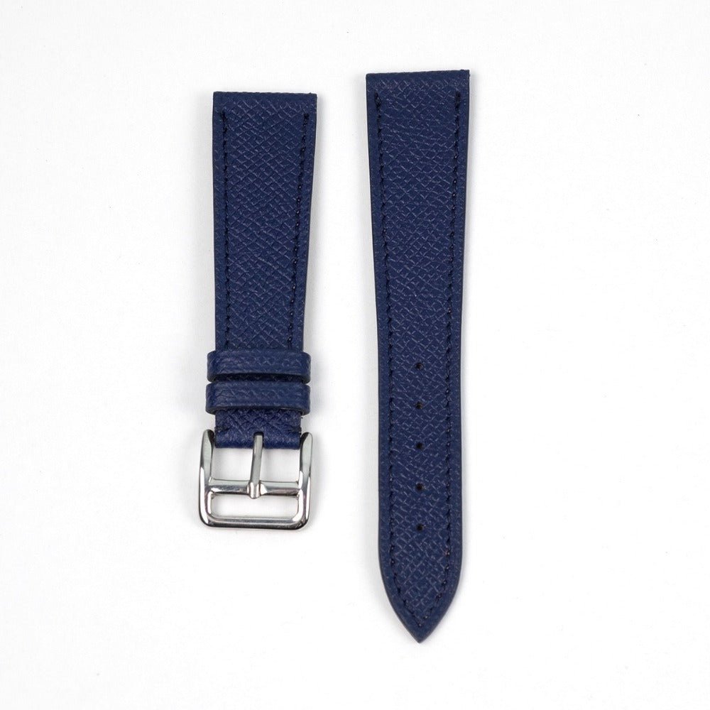 Bracelet de montre veau grainé bleu roy - Atelier romane