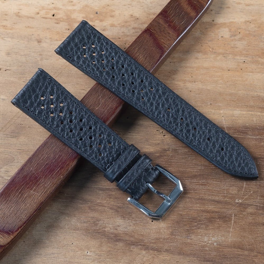 Watch Strap racing  black taurillon  - Atelier romane