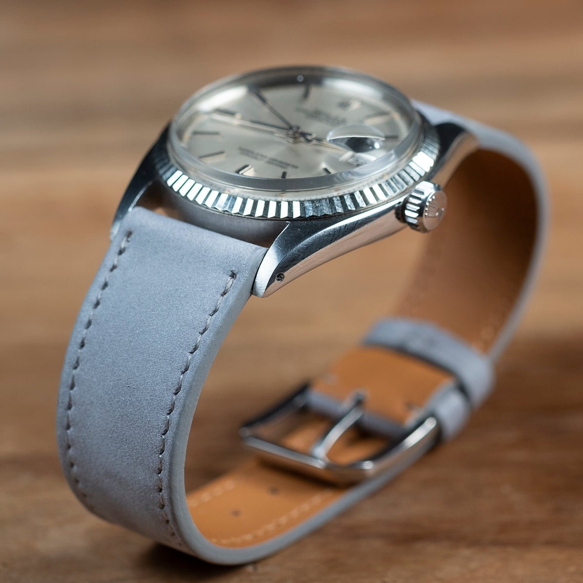 Watch Strap light grey nubuck watch - Atelier romane