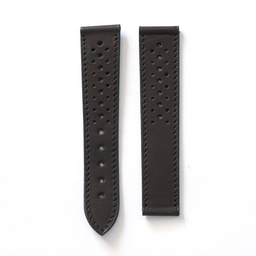 Bracelet racing baranil noir compatible boucle déployante omega - Atelier romane