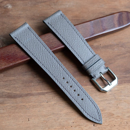 Bracelet de montre veau grainé gris - Atelier romane