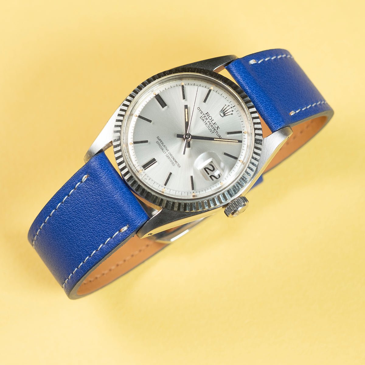 Bracelet de montre veau bleu - Atelier romane