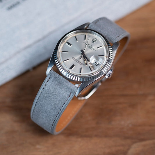 Watch Strap pearl grey suede - Atelier romane