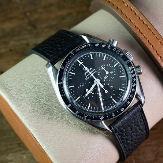 Watch Strap Bull calf black omega folding clasp compatible - Atelier romane