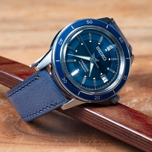 Watch Strap sapphire blue goatskin leather - Atelier romane