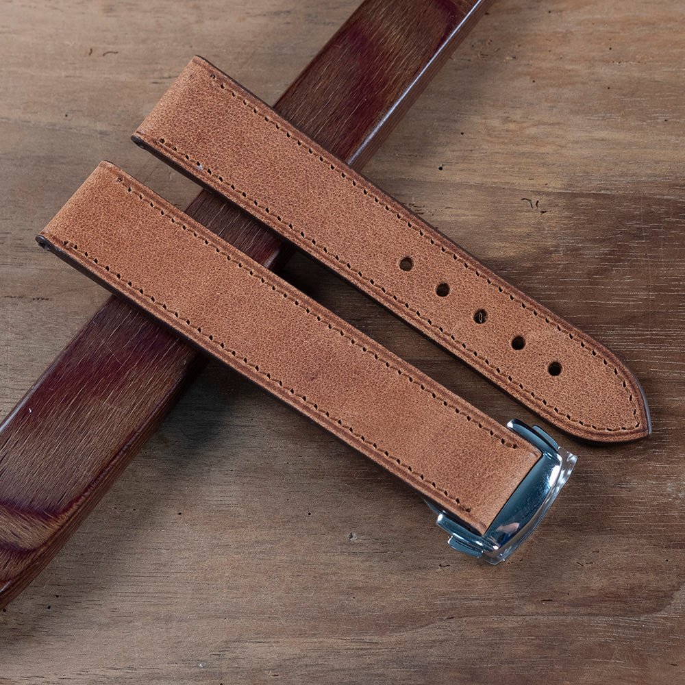 Watch Strap Brown Tuscany compatible with omega folding clasp - Atelier romane