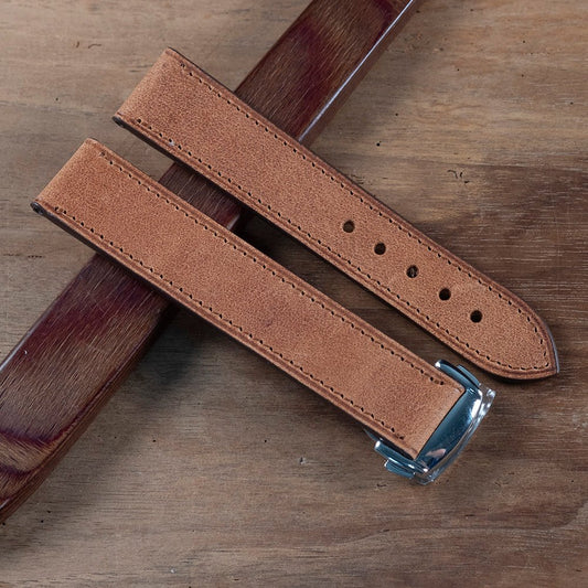Watch Strap Brown Tuscany compatible with omega folding clasp - Atelier romane