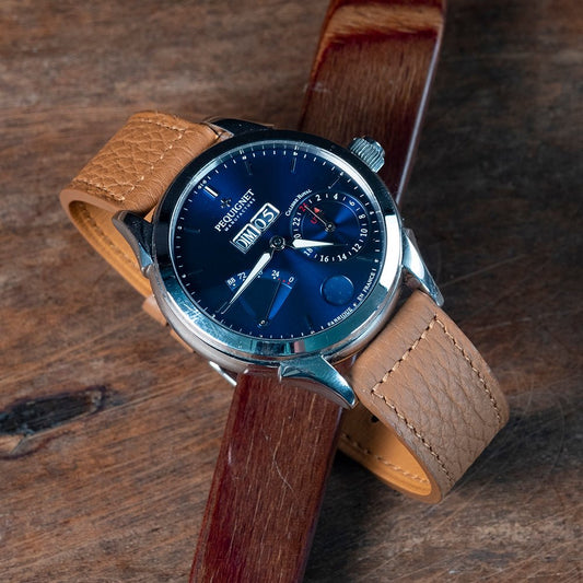 Watch Strap Bull calf brown horizontal seams - Atelier romane