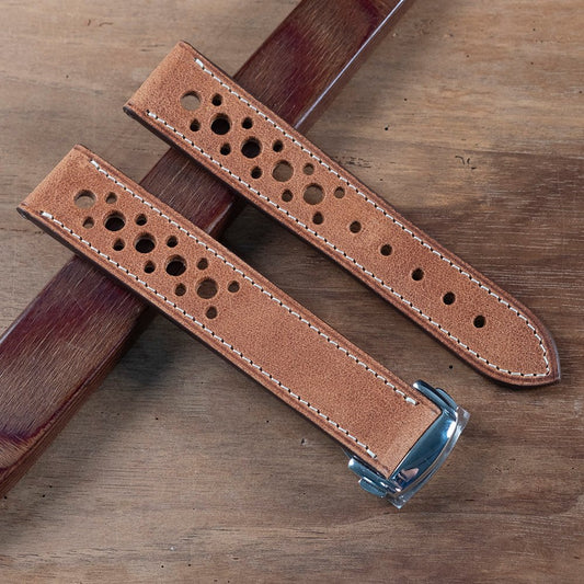 Watch Strap rallye Tuscany brown omega folding clasp compatible - Atelier romane
