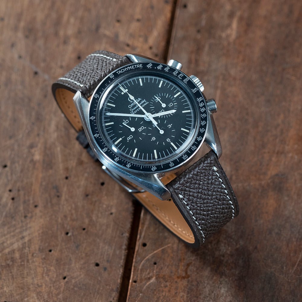 Bracelet de montre veau grainé brun - Atelier romane