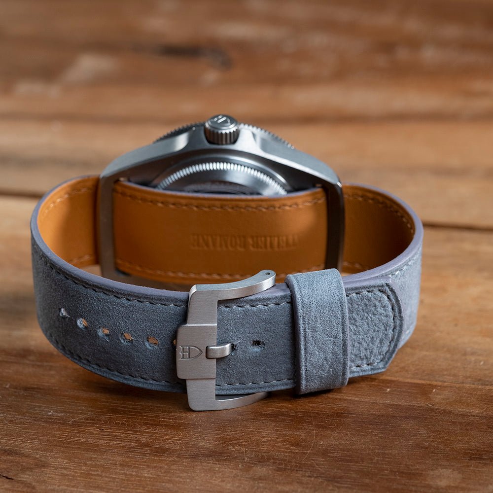 Watch Strap MN nubuck silver grey - Atelier romane