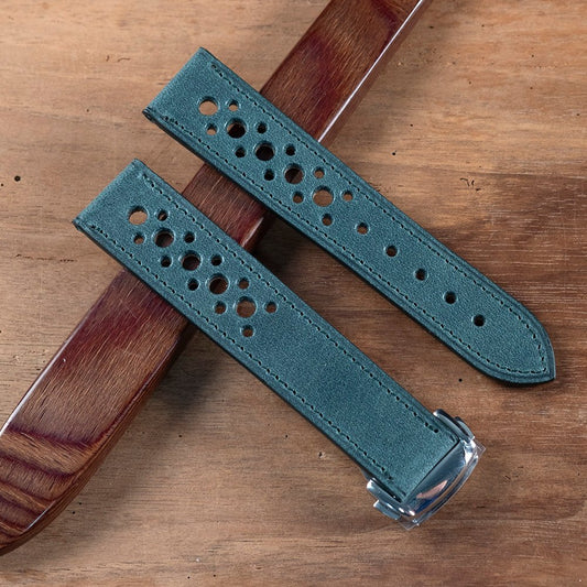 Watch Strap rallye Tuscany green omega folding clasp compatible - Atelier romane