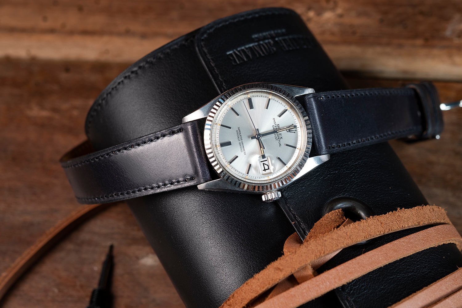 Bracelet de montre shell cordovan noir - Atelier romane