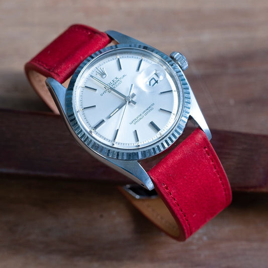 Bracelet de montre nubuck rouge - Atelier romane