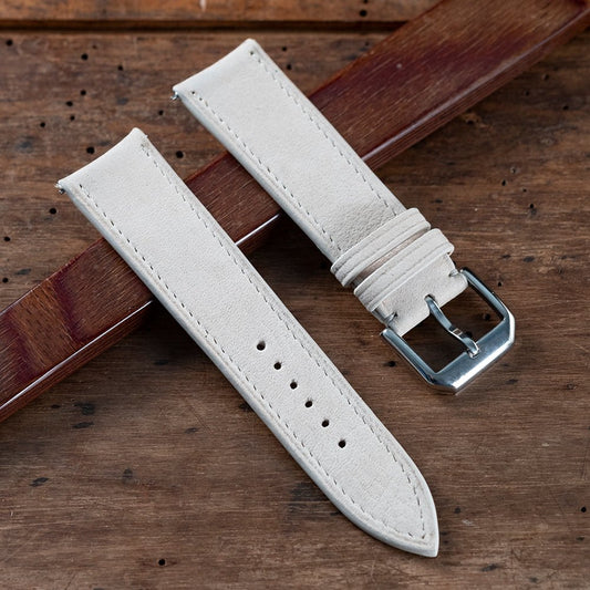 Watch Strap nubuck cream Curved end - Atelier romane