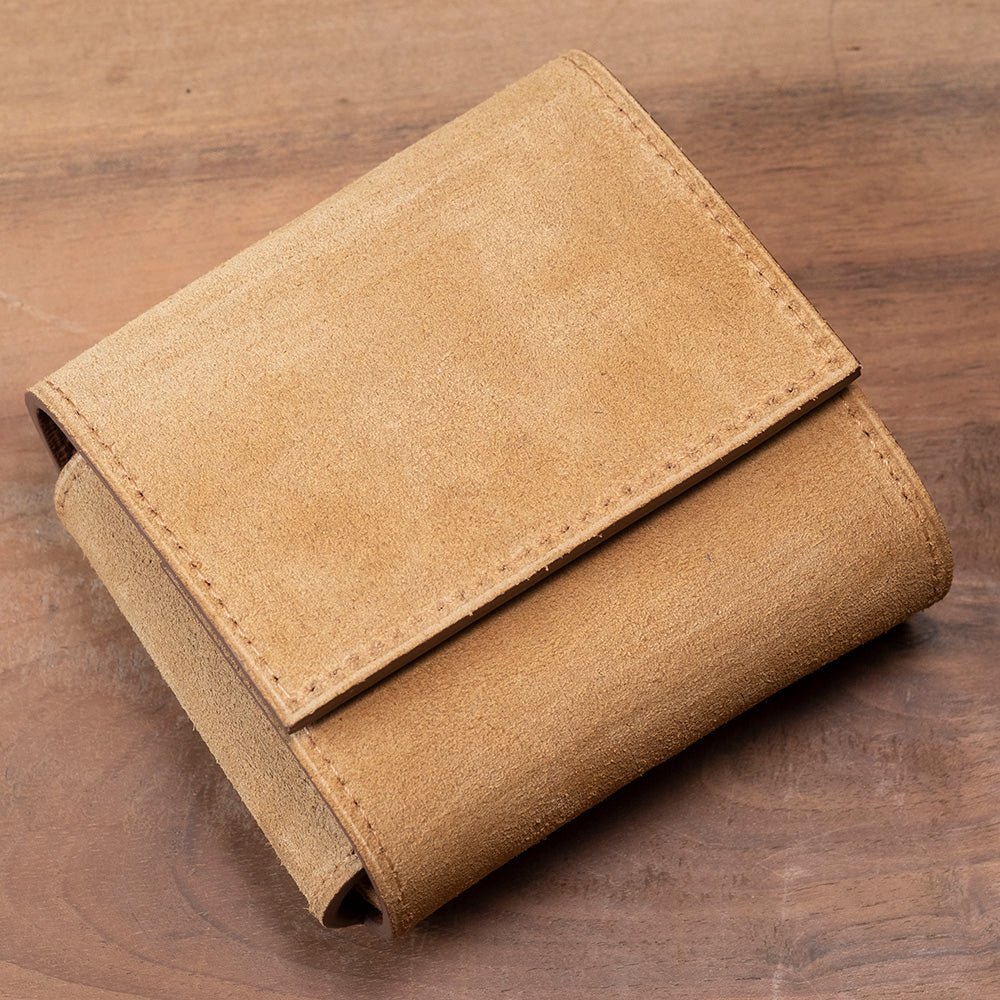 Étui de voyage compact suède bleu - Atelier romane