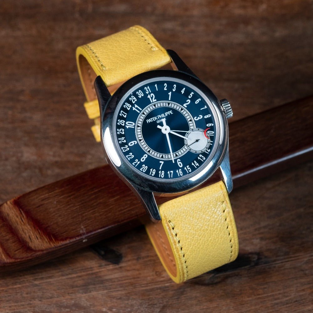 Bracelet de montre chèvre jaune - Atelier romane