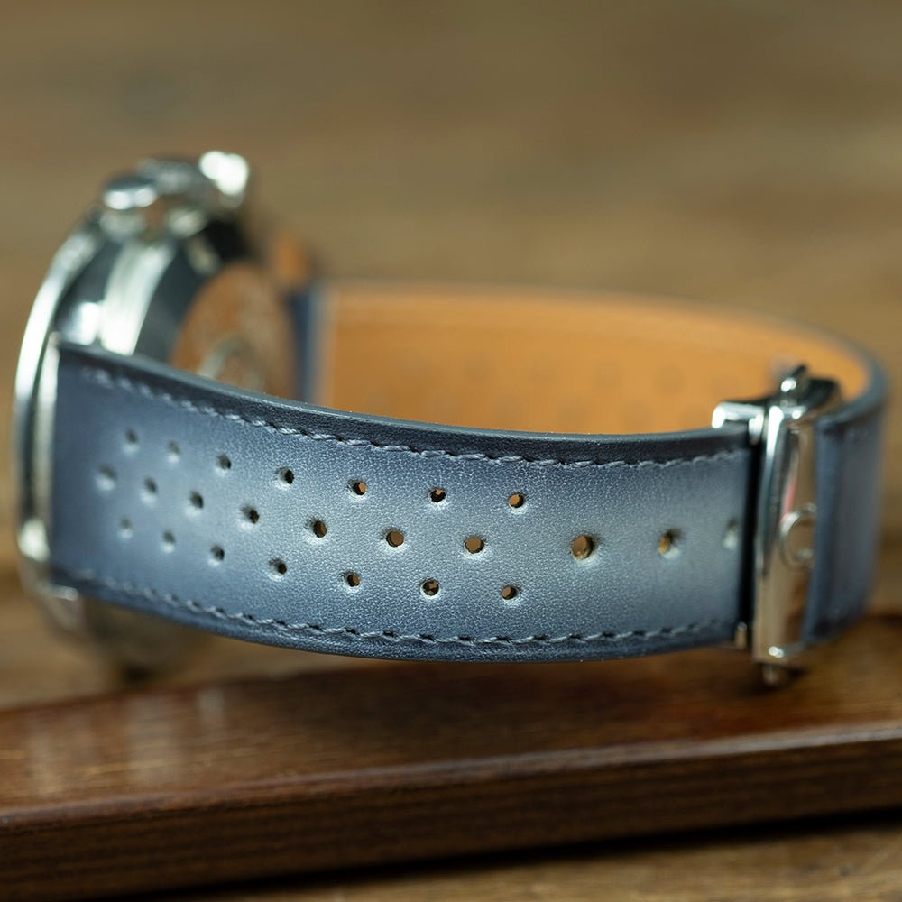 Watch Strap racing grey patina compatible omega folding clasp - Atelier romane