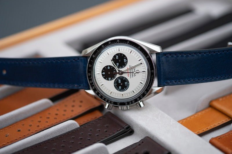 Watch Strap shell cordovan blue compatible omega folding clasp - Atelier romane