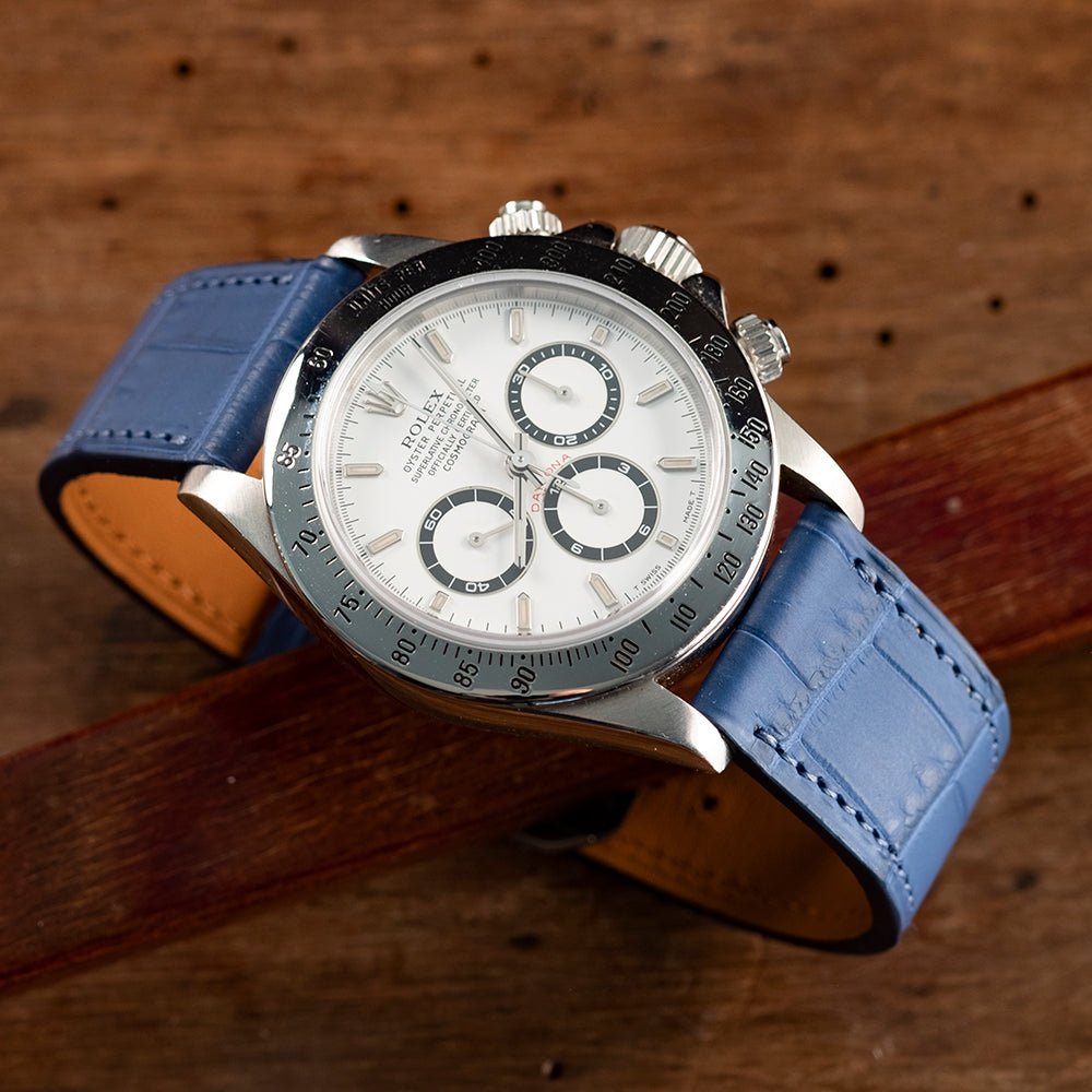 Watch Strap alligator square scales blue - Atelier romane