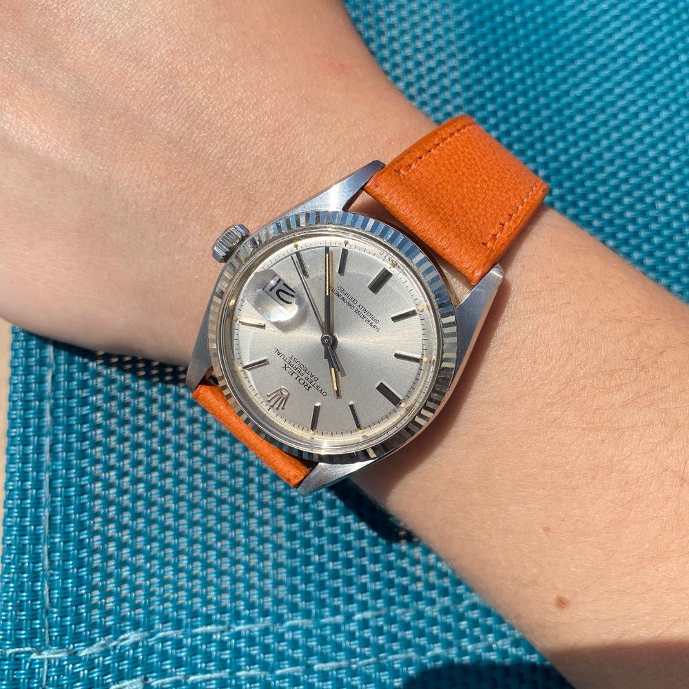 Bracelet de montre chèvre orange - Atelier romane