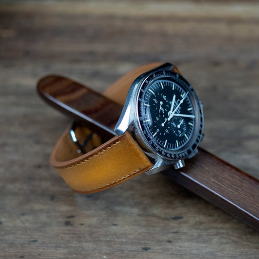 Watch Strap Hand made patina honey - Atelier romane