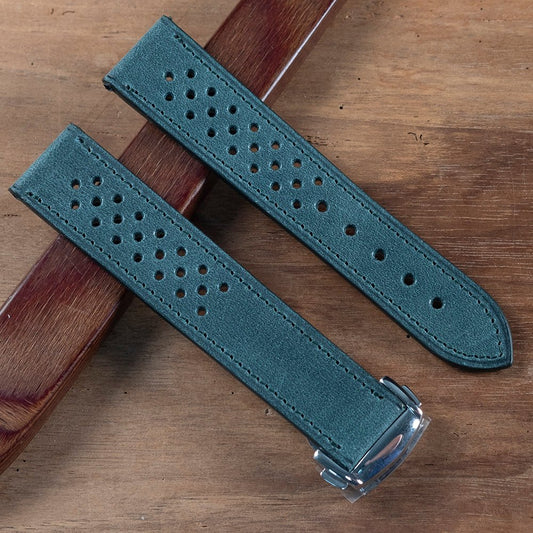 Watch Strap racing Tuscany green omega folding clasp compatible - Atelier romane