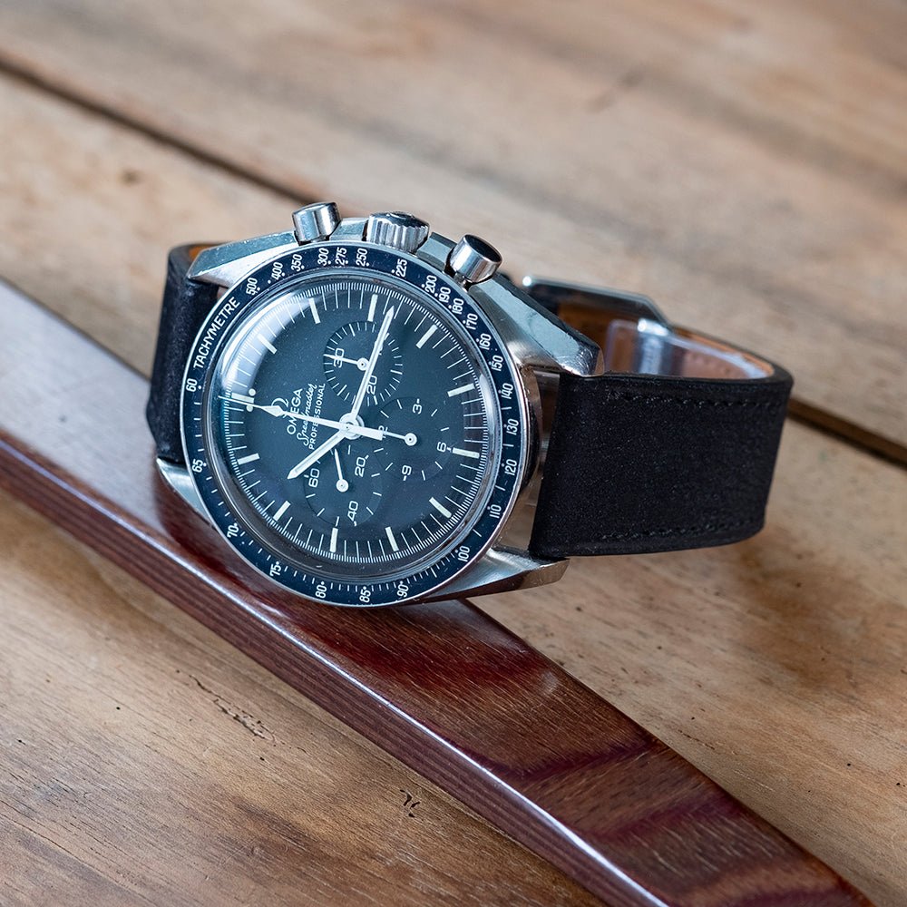 Bracelet de montre nubuck noir - Atelier romane