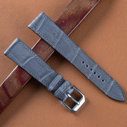 Bracelet alligator écailles carrées gris - Atelier romane