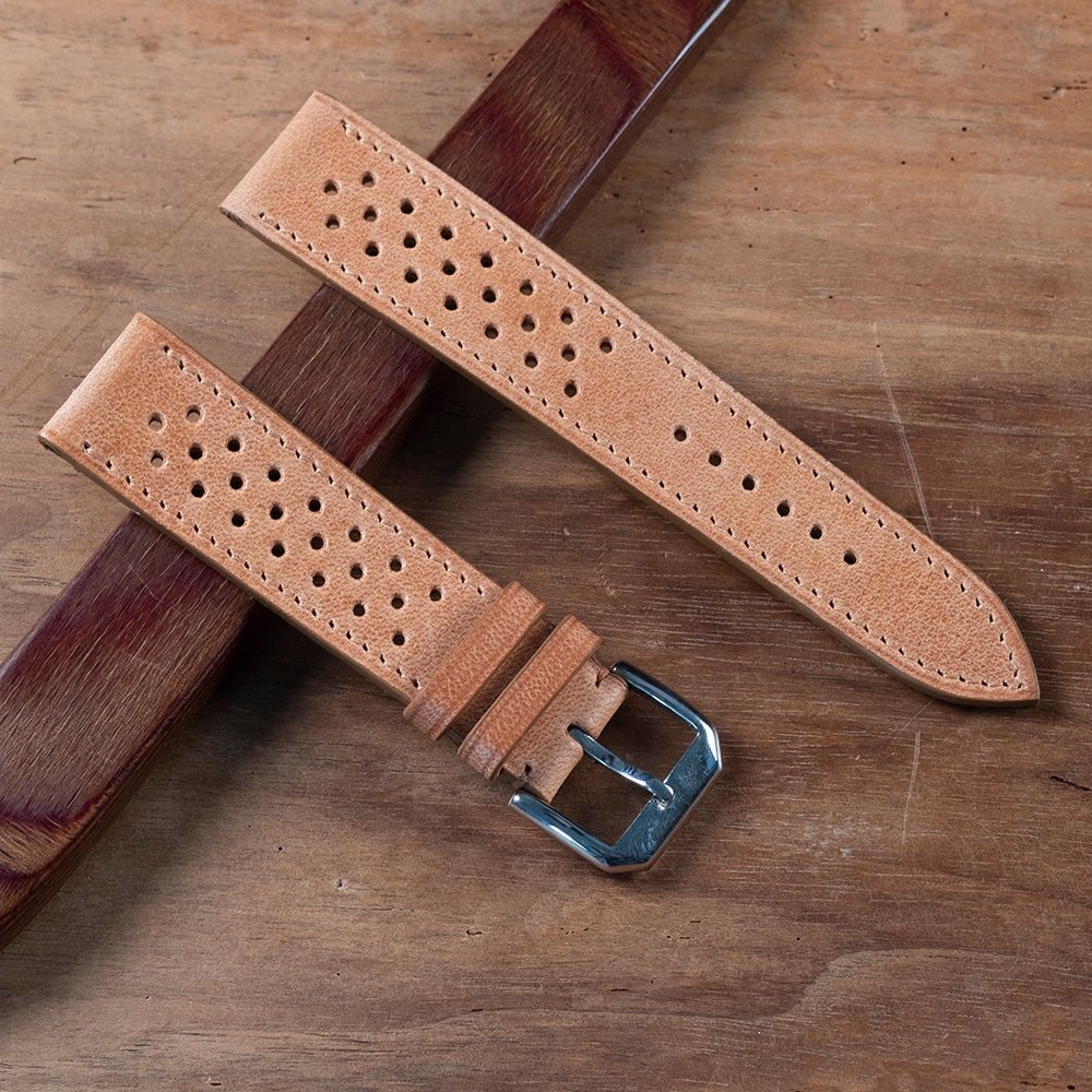 Watch Strap racing tuscany camel - Atelier romane