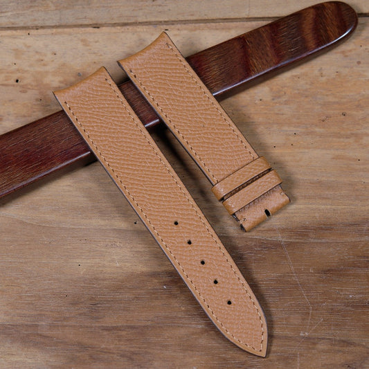 Watch Strap curved handles grained whisky - Atelier romane