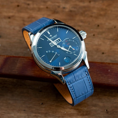 Watch Strap alligator square scales blue - Atelier romane