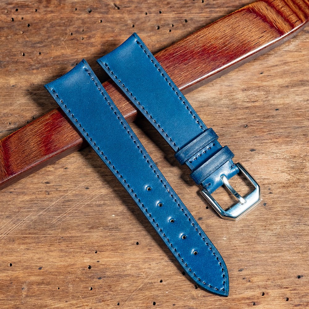 Watch Strap shell cordovan blue curved handle watch - Atelier romane